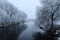 Canal in the Netherlands in wintertime
