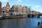 canal and old brick habitation buildings in amsterdam (the netherlands)