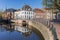 Canal with old buildings in the center of Amersfoort