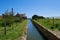 Canal at old tuna factory in Riserva Naturale Oasi Faunistica di Vendicari, province Syracuse, Sicily, Italy.