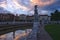 Canal of Prato della Valle square at sunset, Padua, Italy