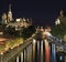 Canal Rideau and Parliament of Canada at night