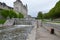 Canal or river with waterfall in Ottawa, Canada