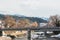 Canal in Takayama old town with empty bridge.