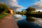 Canal, towpath and locks