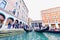 Canal with Traditional Venice Gondolas Pier