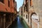 Canal in Venice, Italy. Exquisite buildings along Canals.