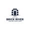 Canal/Waterway Brick Bridge Logo Design Inspiration