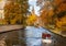 Canals and 13th Century buildings around the Beguinage of Bruges