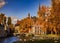 Canals and 13th Century buildings around the Beguinage of Bruges