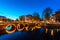 Canals of Amsterdam at night. Amsterdam is the capital and most populous city of the Netherlands