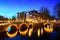 Canals of Amsterdam during twilight in Netherlands. Amsterdam is the capital and most populous city of the Netherlands. Landscape