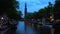 The Canals of Amsterdam typical view by night City of Amsterdam