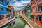 Canals of Burano, Italy on Summer Day