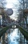 Canals in Delft with balls of light above te water