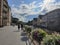 Canals of Strasbourg decorated with flower arrangements. Summer view.