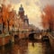 Canals of Yore: AI-Crafted Impressionistic Vision of 1880 Amsterdam