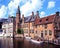 Canalside buildings, Bruges.