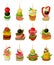 Canape of food vector illustration on white background. Isolated cartoon set icon appetizer. Vector cartoon set icon