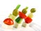 Canape platter with cheese, cucumber,tomato,olives