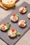 Canapes, Appetizer with creamy Chicken salad