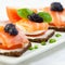 Canapes with smoked salmon and caviar