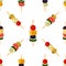 Canapes, tapas seamless pattern. Made in cartoon flat style.