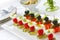 Canapes on toothpicks , pinchos