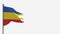 Canar Ecuador 3D tattered waving flag illustration on Flagpole.