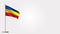 Canar Ecuador 3D waving flag illustration on flagpole.
