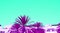 Canarian minimal surreal colours tropical location, palm tree. Travel stylish banner