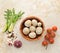 Canarian potatoes - boiled with salt, arugula, lime, tomato, gar