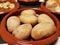 Canarian potatos with salt and skin on in a terracotta Spanish dish