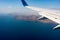 Canary Islands mountain landscape under airplane wing