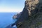 Canary Islands, Spain,Coast Of Tenerife Near Punto Teno Lighthouse, steep cliffs Teno mountain range