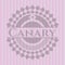 Canary vintage pink emblem. Elegant design