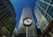 Canary Wharf. In London`s financial district was installed part of sculpture Six Public Clocks by Konstantin Grcic in 1999.