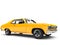 Canary yellow restored vintage muscle car - side view