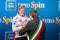 Canazei, Italy May 24, 2017: Bob Jungels, in white jersey of the best young rider