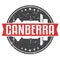 Canberra Australia Round Travel Stamp. Icon Skyline City Design. Seal Tourism.