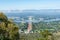 Canberra view from Mount Ainslie aover orange coloured Anzac PAr