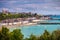 Cancale view, city in north of France known for oyster farming,