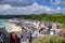 Cancale view, city in north of France known for oyster farming,