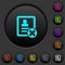 Cancel contact dark push buttons with color icons