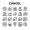 Cancel Culture And Discrimination Icons Set Vector