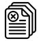 Cancel docs icon, outline style