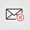 Cancel email, decline message icon illustration. Delete or remove email sign