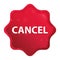 Cancel misty rose red starburst sticker button