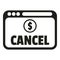 Cancel payment icon simple vector. Card error