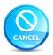 Cancel (prohibition sign icon) splash natural blue round button